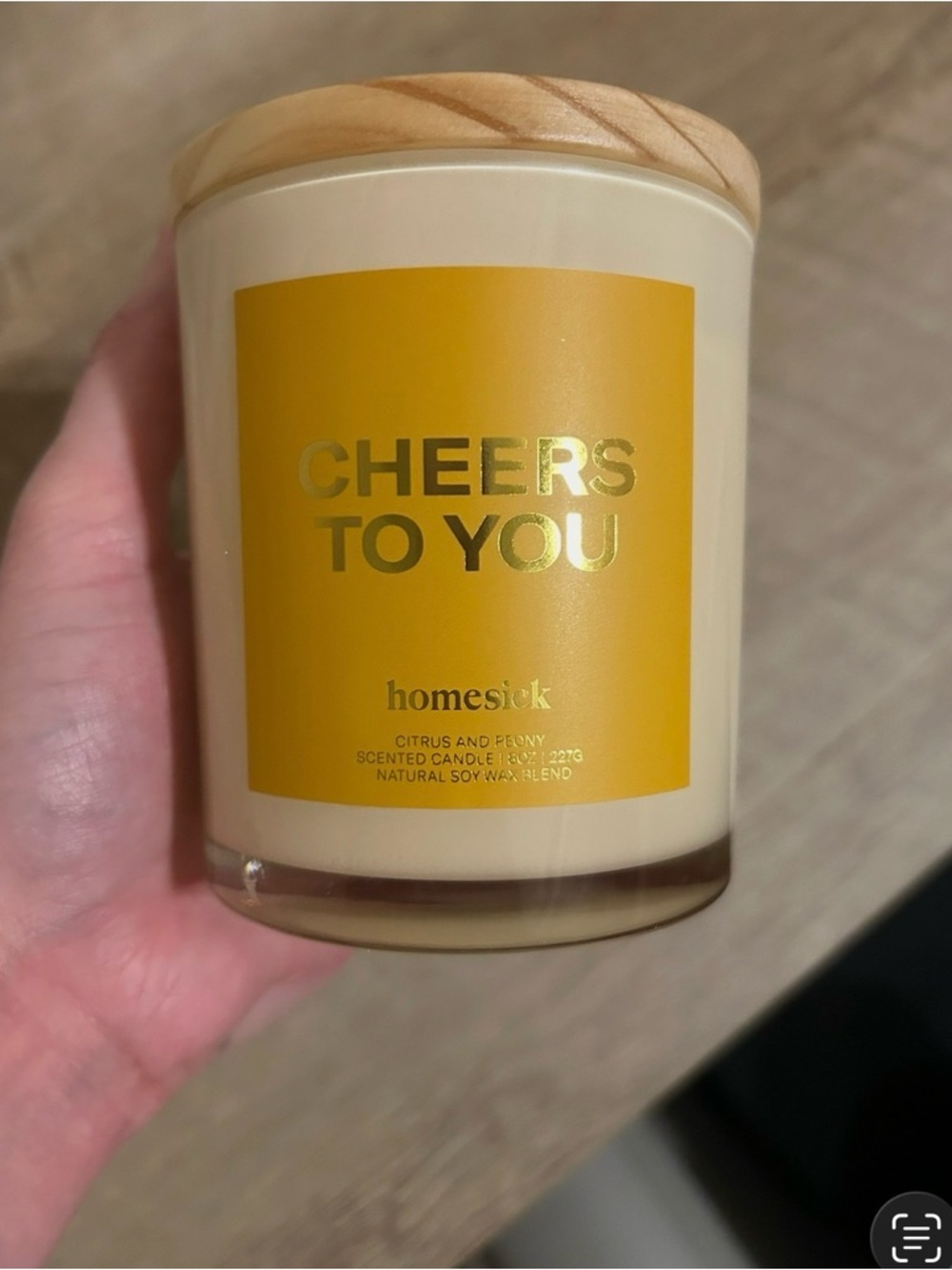 Homesick Cheers To You Scented Candle — Yellow Citrus & Peony